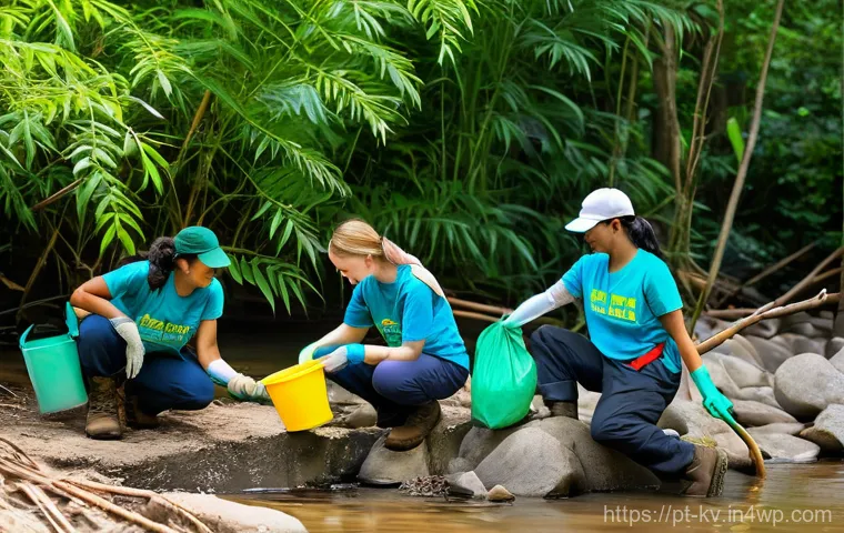 서식지 회복 프로젝트의 참여자 동기 부여 전략 - **Prompt:** "A diverse group of cheerful environmental volunteers, aged 18-60, dressed in comfortabl...
