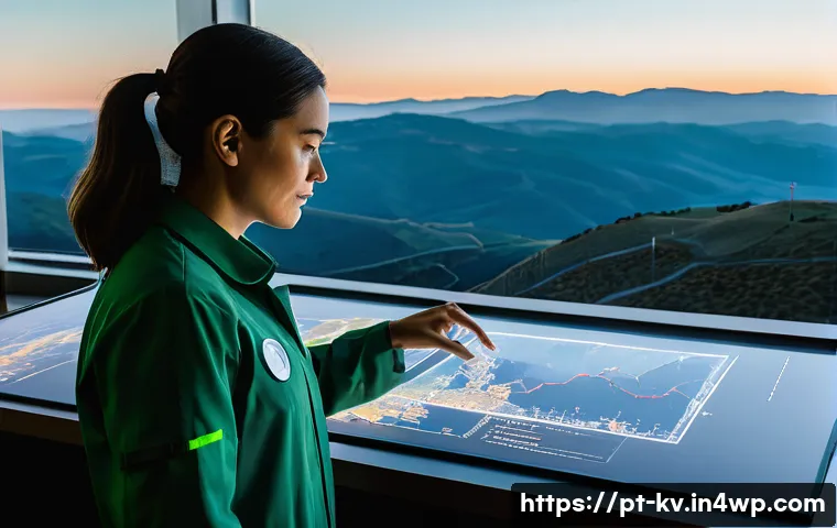 서식지 회복을 위한 혁신적인 기술 적용 - **AI-Driven Environmental Insight in a Portuguese Setting**
"A wide-angle, cinematic shot of a m...