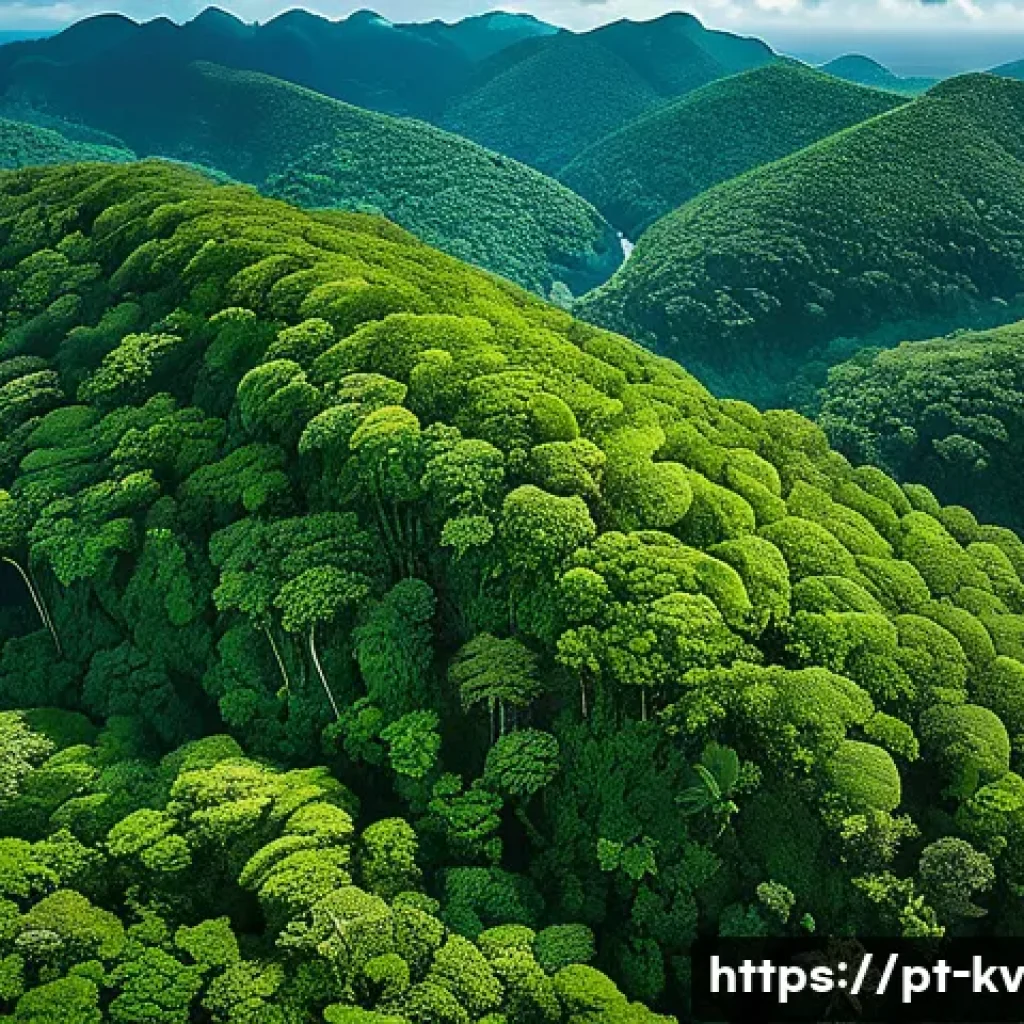 서식지 복원을 위한 기술적 솔루션 - A high-resolution aerial scene showing a drone equipped with multispectral cameras flying over a lus...