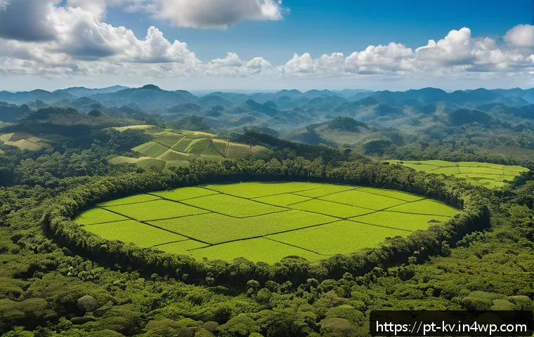 서식지 복원 활동의 법적 규제 - A panoramic Brazilian rural landscape showing a large agricultural property with sections of native ...