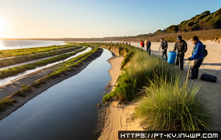 서식지 회복 프로젝트의 운영 모델 - Photorealistic wide-angle view of a coastal habitat restoration project in Portugal, diverse local t...